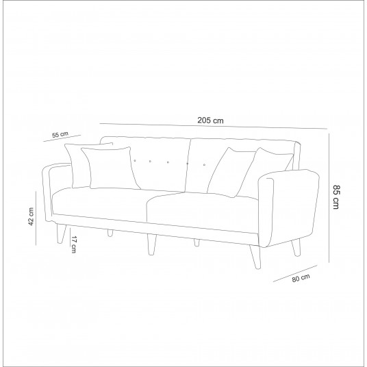 Dīvāna gultne Hanah Home Aria - Krēms