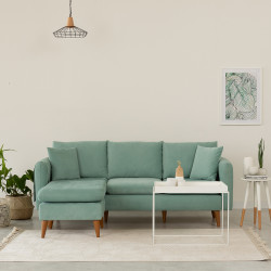 Stūra dīvāns Hanah Home Sofia Kose Left - Jūras zaļa