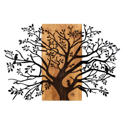 Dekoratīvs koka sienas piederums Wallxpert Kavak - Melns, valrieksts