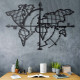 Dekoratīvs metāla sienas piederums Wallxpert World Map Compass - Melns