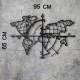 Dekoratīvs metāla sienas piederums Wallxpert World Map Compass - Melns