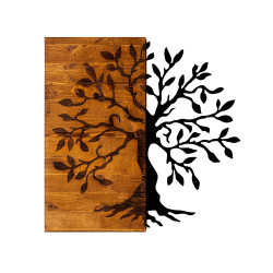 Dekoratīvs koka sienas piederums Wallxpert Agac - Valrieksts, melns