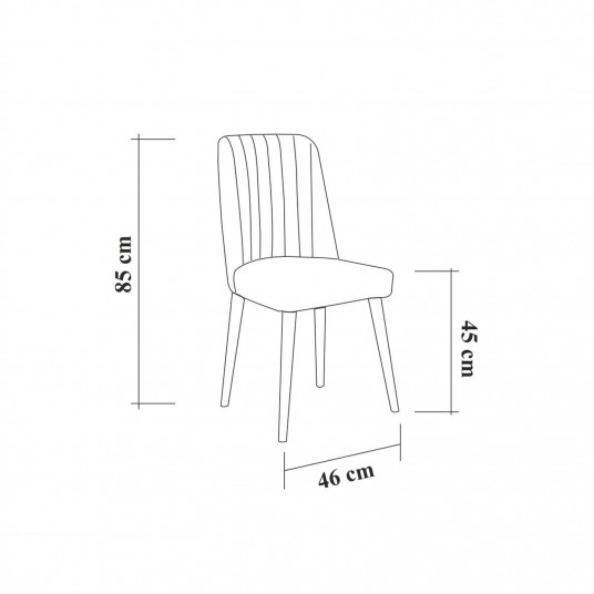 Galda un krēslu komplekts Hanah Home Vina 1053 - Valrieksts, antracīts
