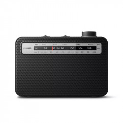Philips portatīvais radio TAR2506/12, analogais FM/MW radio, darbojas ar maiņstrāvu vai akumulatoru (2x D baterijas)