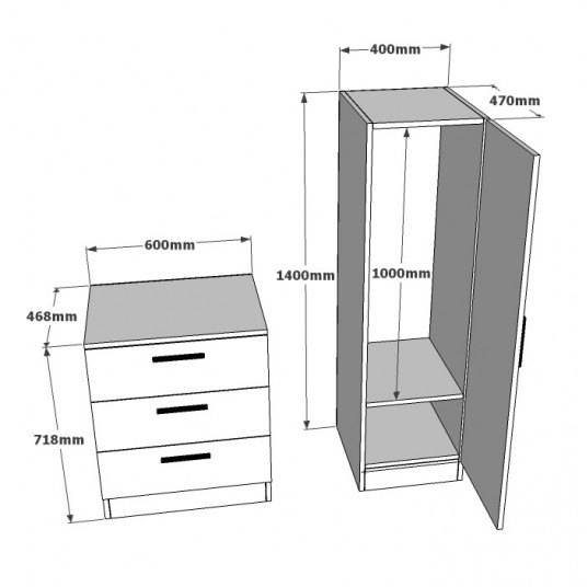 Kumode Kalune Design CC6, balta/koka