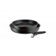 TEFAL pannu komplekts L7649253 Ingenio Ultimate Frying, Diametrs 24/28 cm, Piemērots indukcijas plīts virsmai, Noņemams rokturis, Melns
