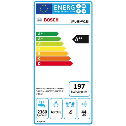 Iebūvējamā trauku mazgājamā mašīna  Bosch SPU4EKW28S