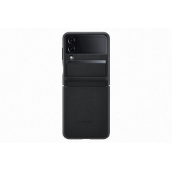 Samsung Galaxy Flip4 Flap ādas vāciņš, melns