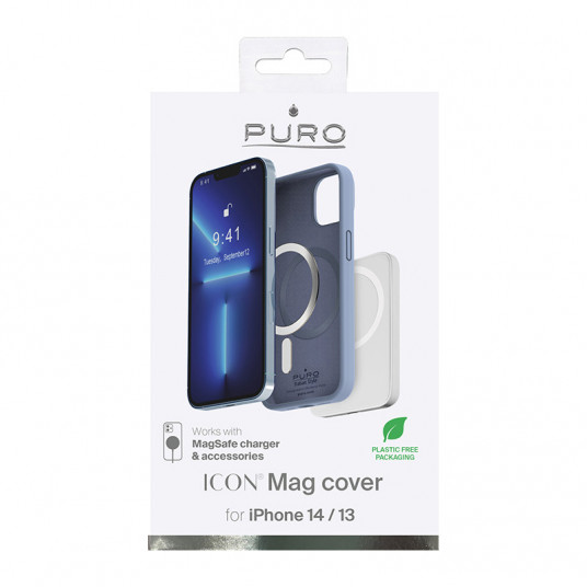 Case PURO Icon Mag priekš iPhone 14/13, zils / IPC1461ICONMAGLBLUE