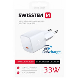 Swissten GaN Mini ceļojumu lādētājs USB-C 33W PD