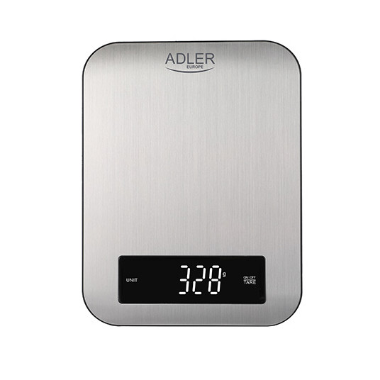 Adler virtuves svari AD 3174 Maksimālais svars (ietilpība) 10 kg, Graduācija 1 g, Displeja tips LED, Inox