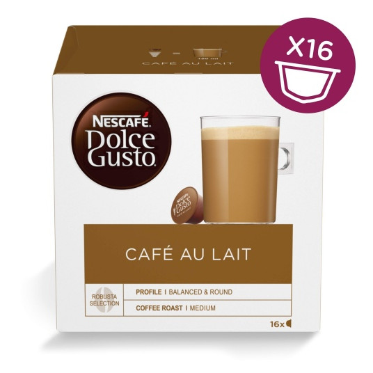 Nescafe Dolce Gusto Café au Lait kafija 16 kapsulu kastītē