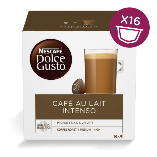Nescafe Dolce Gusto Café Au Lait Intenso kafija 16 kapsulu kastītē