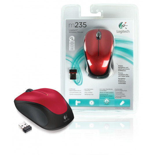 Pele Logitech M235 Optical Red