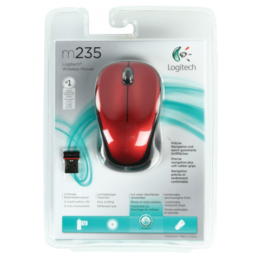 Pele Logitech M235 Optical Red
