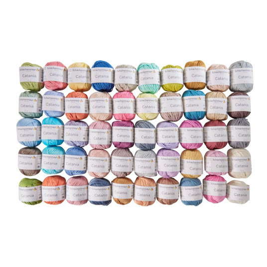 Tamborēšanas komplekts (50 krāsas) Catania Amigurumi kastīte - pasteļtoņos