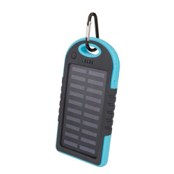 Setty Solar Power Bank 5000mAh Universal Charger for devices 5V 1A + 1A + Micro USB Cable Blue