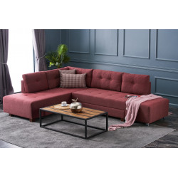Stūra dīvāna gultne Hanah Home Manama Corner Sofa Bed Left - Klarnete sarkana