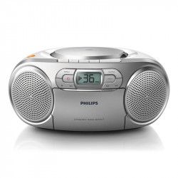 Philips CD Soundmachine AZ127/12 Silver 4W atskaņojiet MP3-CD, CD un CD-R/RW, FM uztvērējs