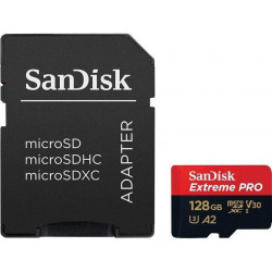 SanDisk microSDXC Extreme Pro 128GB 200/90 MB/s A2 C10 V30 UHS-I U3
