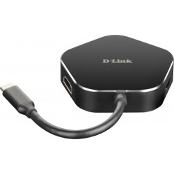 D-Link 4-in-1 USB-C centrmezgls ar HDMI un strāvas padevi DUB-M420 0,11 m