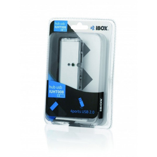 iBox IUHT008C interfeisa centrmezgls USB 2.0 480 Mbit/s melns