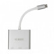 iBox IUH3CFT1 interfeisa centrmezgls USB 3.2 Gen 1 (3.1 Gen 1) Type-C 5000 Mbit/s Sudrabs