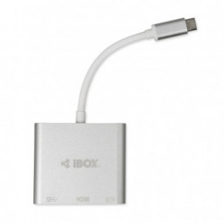 iBox IUH3CFT1 interfeisa centrmezgls USB 3.2 Gen 1 (3.1 Gen 1) Type-C 5000 Mbit/s Sudrabs