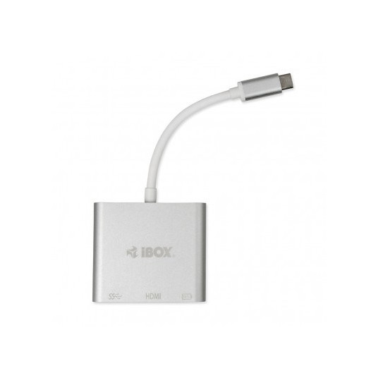 iBox IUH3CFT1 interfeisa centrmezgls USB 3.2 Gen 1 (3.1 Gen 1) Type-C 5000 Mbit/s Sudrabs