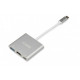 iBox IUH3CFT1 interfeisa centrmezgls USB 3.2 Gen 1 (3.1 Gen 1) Type-C 5000 Mbit/s Sudrabs