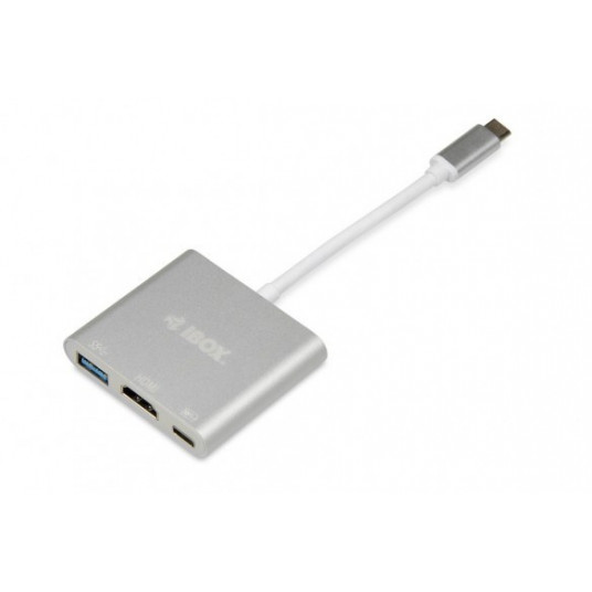 iBox IUH3CFT1 interfeisa centrmezgls USB 3.2 Gen 1 (3.1 Gen 1) Type-C 5000 Mbit/s Sudrabs