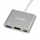 iBox IUH3CFT1 interfeisa centrmezgls USB 3.2 Gen 1 (3.1 Gen 1) Type-C 5000 Mbit/s Sudrabs
