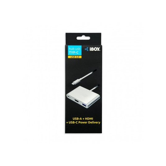 iBox IUH3CFT1 interfeisa centrmezgls USB 3.2 Gen 1 (3.1 Gen 1) Type-C 5000 Mbit/s Sudrabs