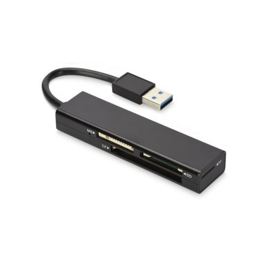 Ednet USB 3.0 MCR karšu lasītājs, melns USB 3.2 Gen 1 (3.1 Gen 1)