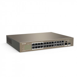 Tenda TEF1126P-24-250W tīkla slēdzis Nepārvaldīts Fast Ethernet (10/100) Power over Ethernet (PoE) Pelēks