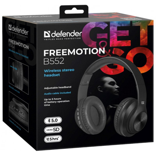 Austiņas Defender Freemotion B552 Black