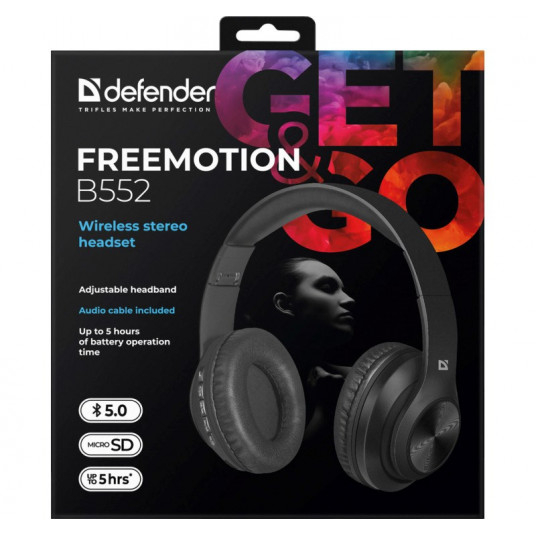 Austiņas Defender Freemotion B552 Black
