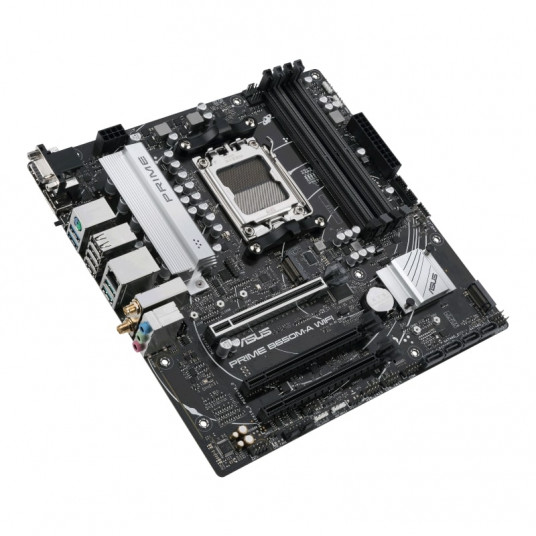 Asus PRIME B650M-A WIFI Procesoru saime AMD, Procesora ligzda AM5, DDR5 DIMM, Atmiņas sloti 4, Atbalstītie cietā diska interfeisi SATA, M.2, SATA savienotāju skaits 4, Chipset AMD B650, mATX