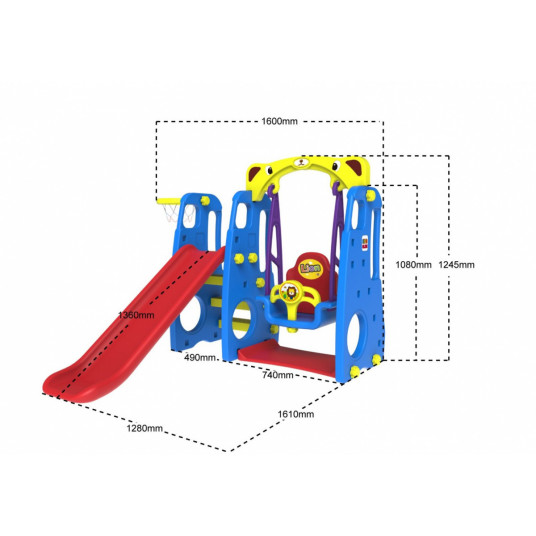 Rotaļu laukums, 3in1, zils