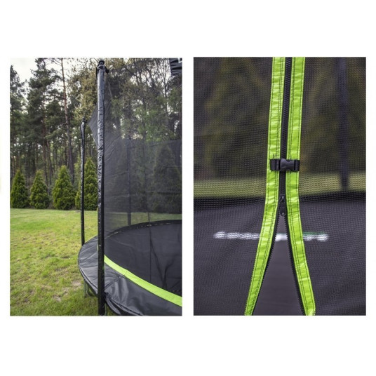 Batuts ar tīklu Lean Sport Pro, 487 cm, melni zaļš