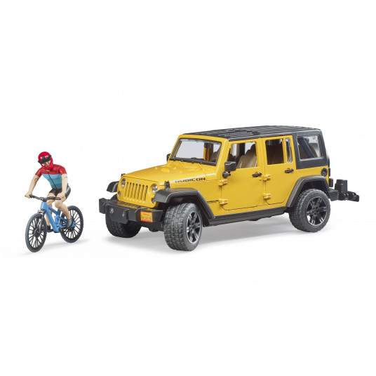 BRUDER Jeep Wrangler Rubicon Unlimited, 1 mountain bike and cyclist, 02543