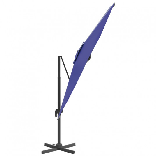 Zvanveida lietussargs ar LED, zilā krāsā, 400x300cm