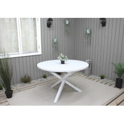Lauku apaļais galds, balts