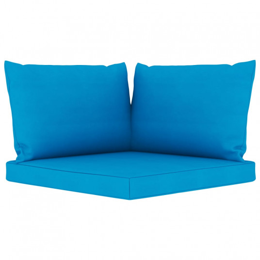 4-vietīgs dārza dīvāns ar gaiši ziliem matračiem
