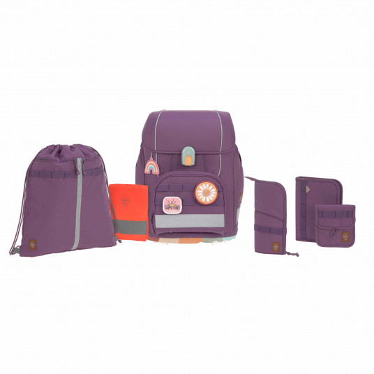 Skolas mugursomas komplekts Boxy Unique violets +