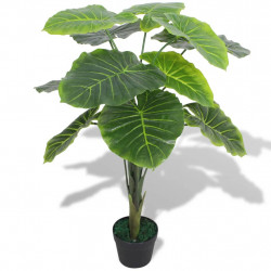 Mākslīgais augs, kolokāzija ar podiņu, 70 cm, zaļa