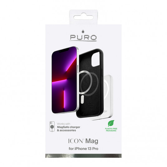 Icon Mag maciņš PURO priekš iPhone 13 Pro Magsafe, melns / IPC13P61ICONMAGBLK