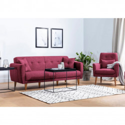Dīvāna un krēsla komplekts Aria - sarkans