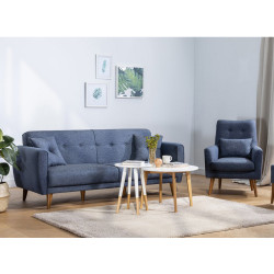 Dīvāna un krēsla komplekts Aria - zils