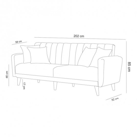 Dīvānu komplekts ar atzveltnes krēslu Aqua - pelēks